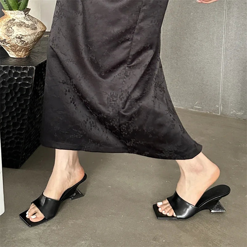 Elegant Square Toe Design Concise Wedges High Heels