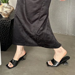 Elegant Square Toe Design Concise Wedges High Heels