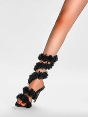 Elegant Strappy Flowers Stiletto High Heel
