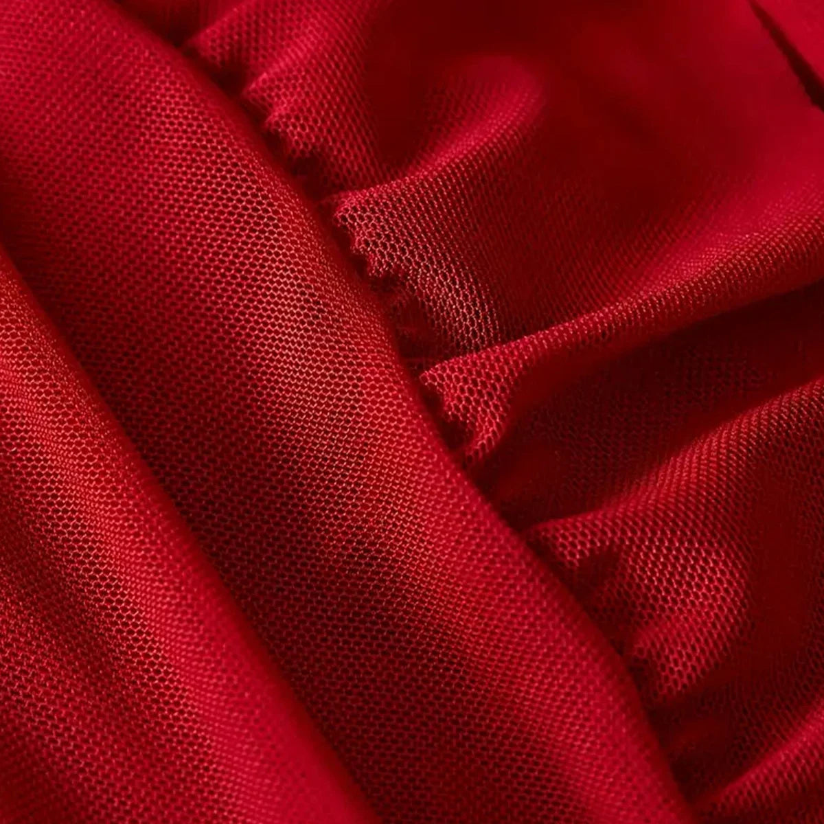 Elegant Transparent Red Lingerie Underwear See Through Sleepwear Lace Nightdress Panty Pijamas Sets Female Babydoll