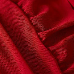 Elegant Transparent Red Lingerie Underwear See Through Sleepwear Lace Nightdress Panty Pijamas Sets Female Babydoll