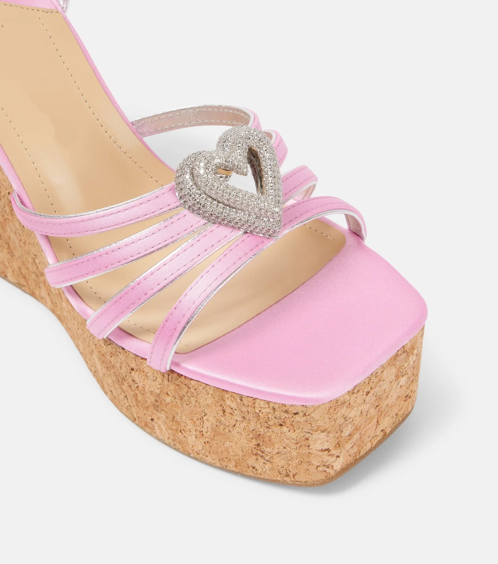 Elegant Water Heart Water Diamond Thick Soled Strap High Heels Sandals