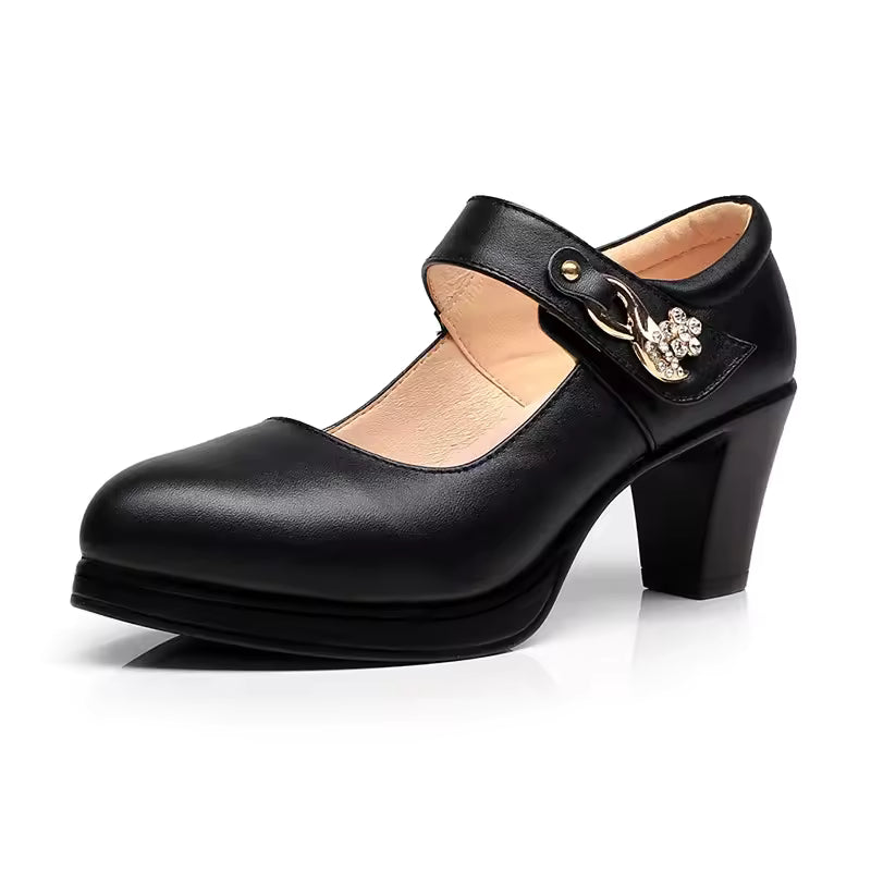 Elegant Wedding Pointed Toe Split Leather High Heels Pumps