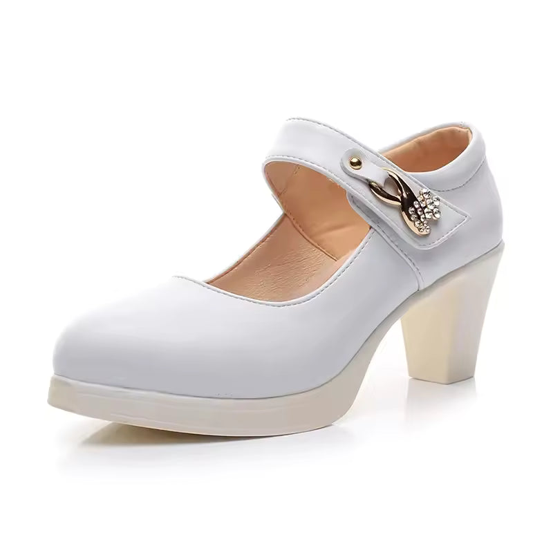 Elegant Wedding Pointed Toe Split Leather High Heels Pumps