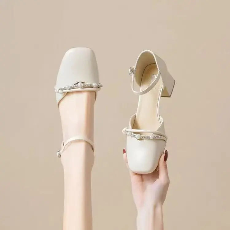 Elegant Wedge Artificial Leather Fish Mouth High Heels Sandals