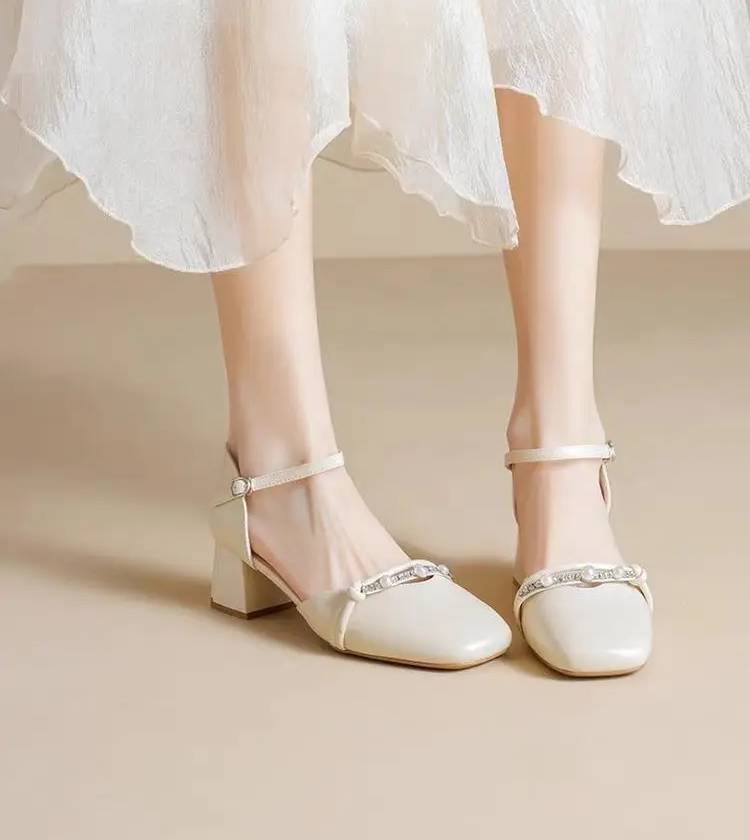 Elegant Wedge Artificial Leather Fish Mouth High Heels Sandals