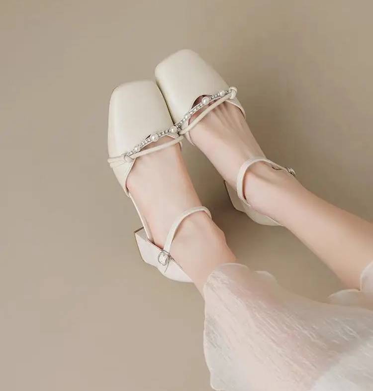 Elegant Wedge Artificial Leather Fish Mouth High Heels Sandals
