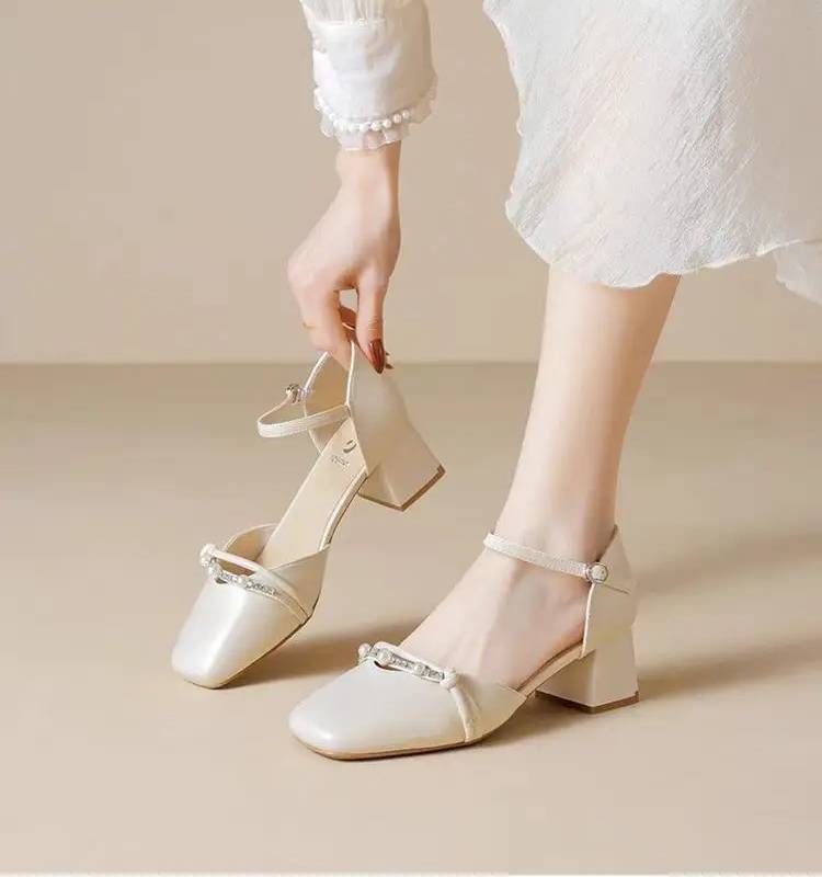 Elegant Wedge Artificial Leather Fish Mouth High Heels Sandals
