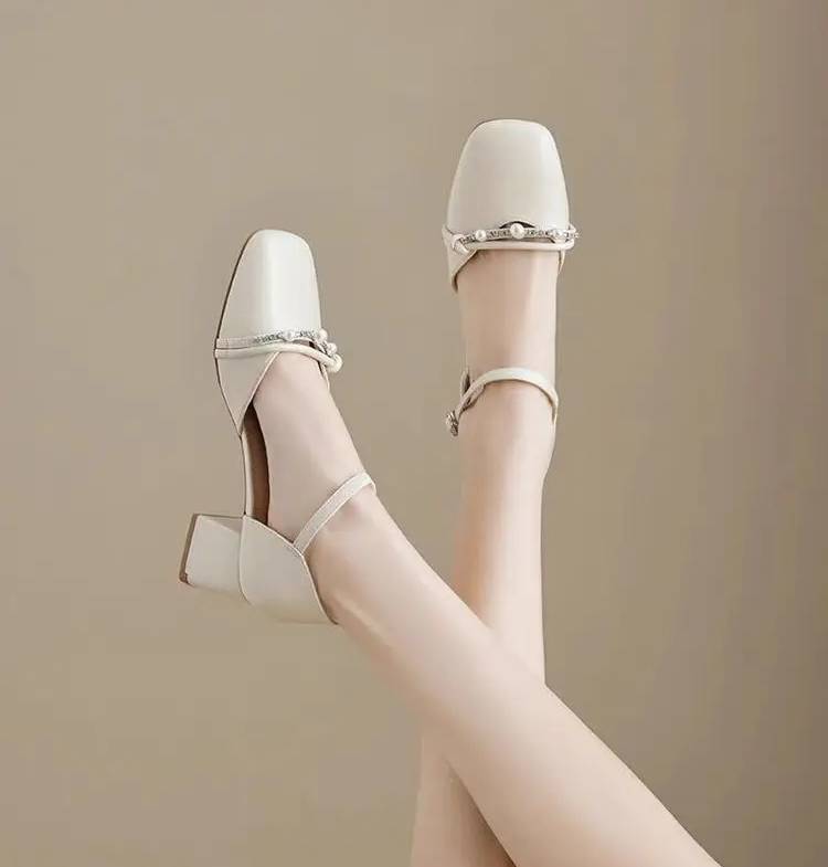 Elegant Wedge Artificial Leather Fish Mouth High Heels Sandals