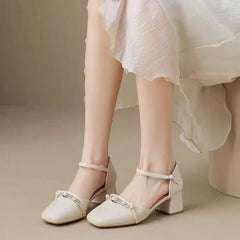 Elegant Wedge Artificial Leather Fish Mouth High Heels Sandals