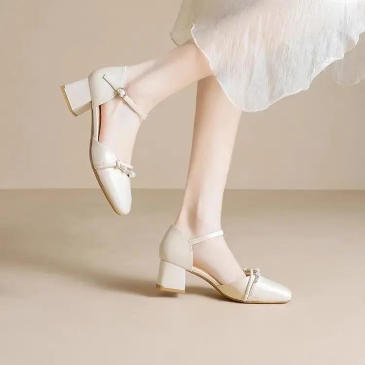 Elegant Wedge Artificial Leather Fish Mouth High Heels Sandals