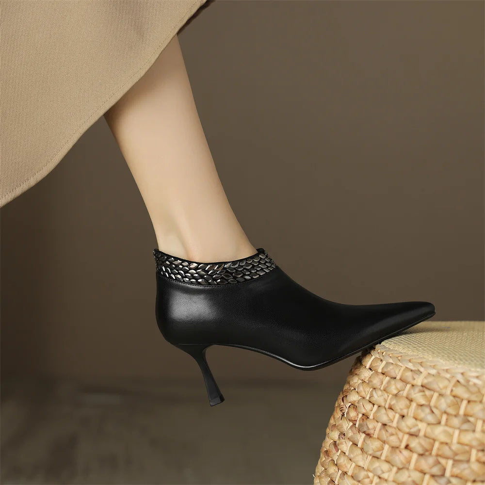 Elegant pointed toe side zip pumps natural suede leather evening dress heels