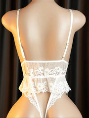 Erotic Costumes Babydoll Extreme Dress Porn Role Play Babydoll Lingerie Crotchless Sleepwear Deep V neck Underwear