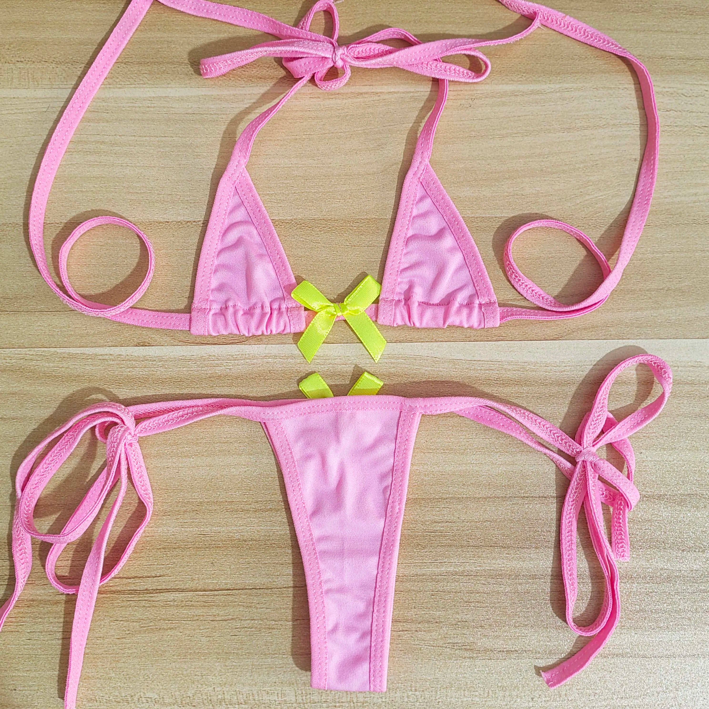 European and American cross-border new sports bikini mini erotic underwear swimsuit set