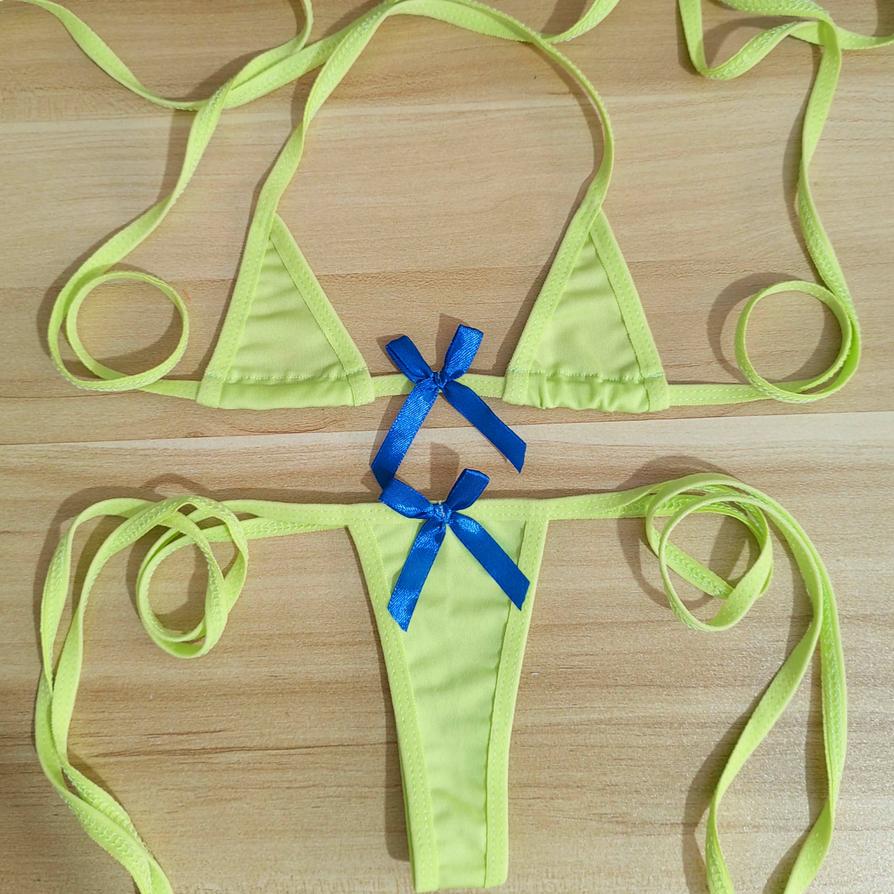European and American cross-border new sports bikini mini erotic underwear swimsuit set