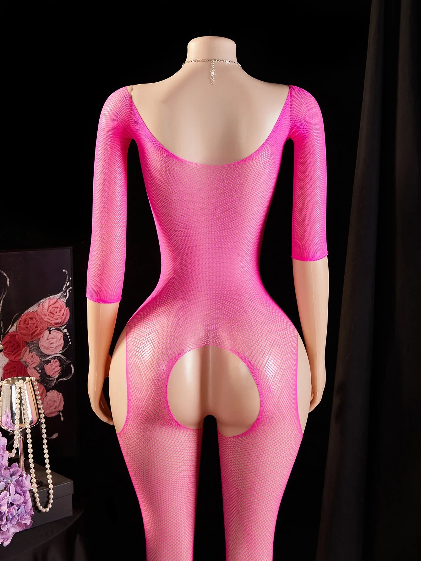 Exotic Halter Fishnets Bodystocking Tight Sheer Pantyhose Crotchless Erotic Costumes Porn Transparent Bodysuits