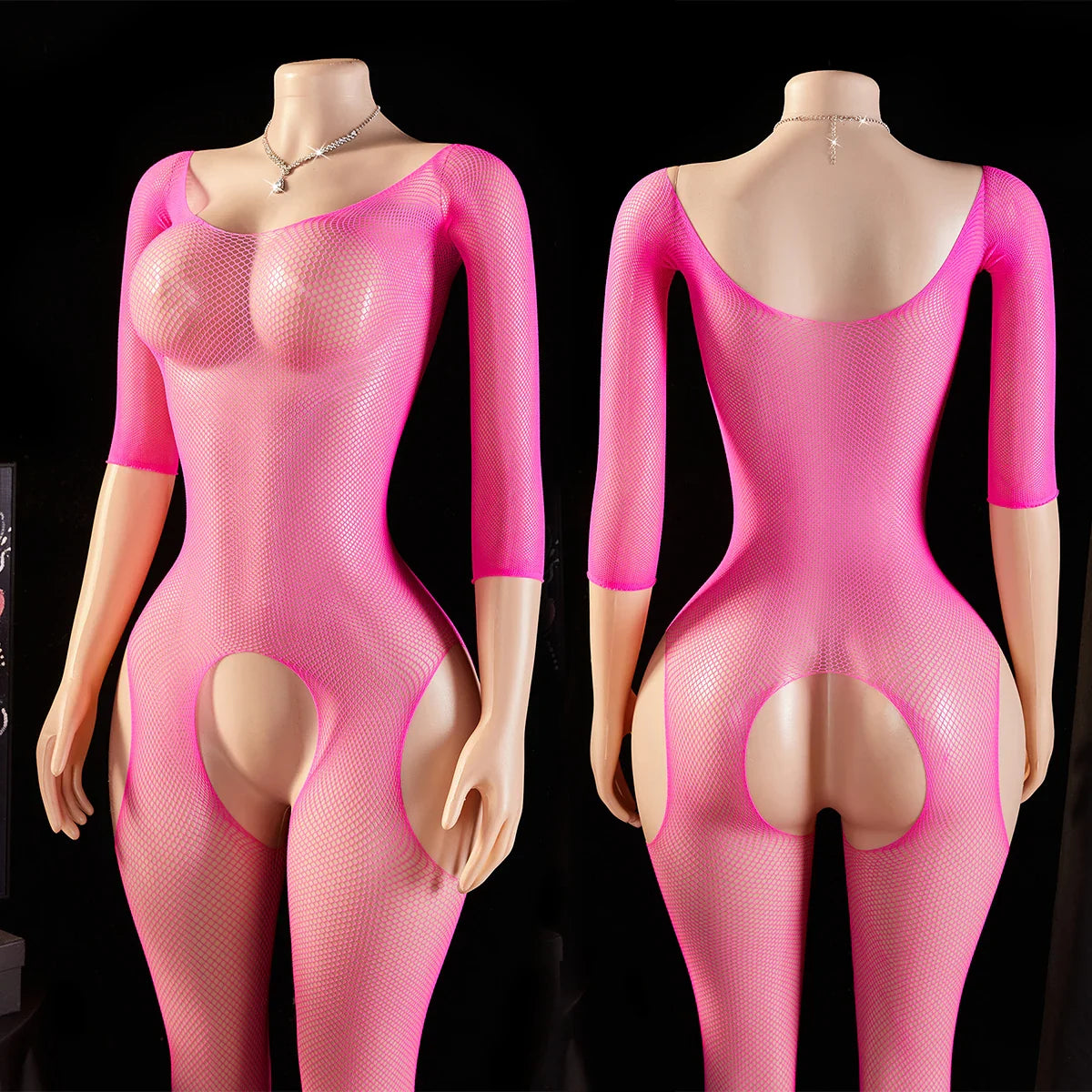 Exotic Halter Fishnets Bodystocking Tight Sheer Pantyhose Crotchless Erotic Costumes Porn Transparent Bodysuits