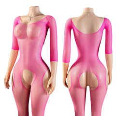 Exotic Halter Fishnets Bodystocking Tight Sheer Pantyhose Crotchless Erotic Costumes Porn Transparent Bodysuits
