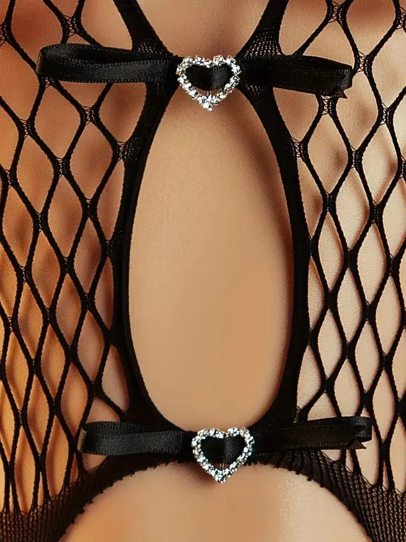 Exotic Halter Fishnets Bodystocking Tight Sheer Pantyhose Curves Crotchless Erotic Costumes Porn Open Bra Bodysuit
