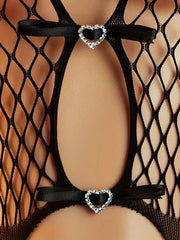 Exotic Halter Fishnets Bodystocking Tight Sheer Pantyhose Curves Crotchless Erotic Costumes Porn Open Bra Bodysuit