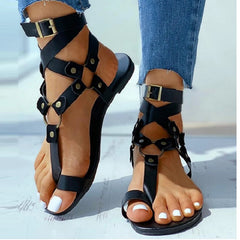 Fashion Snake Pattern Ankle Strap Sandals