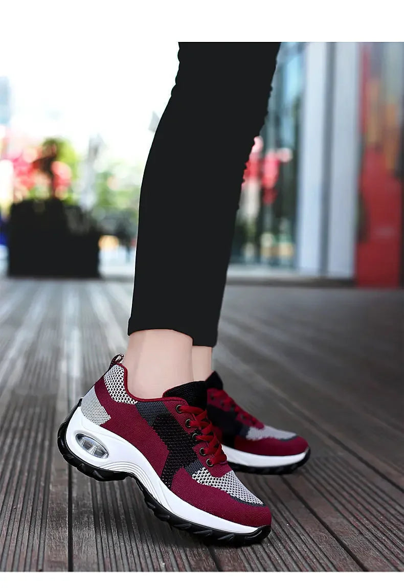 Fashion Wedge Casual Comfortable Breathable Platform Sport Shoes Outdoor Running Sneakers