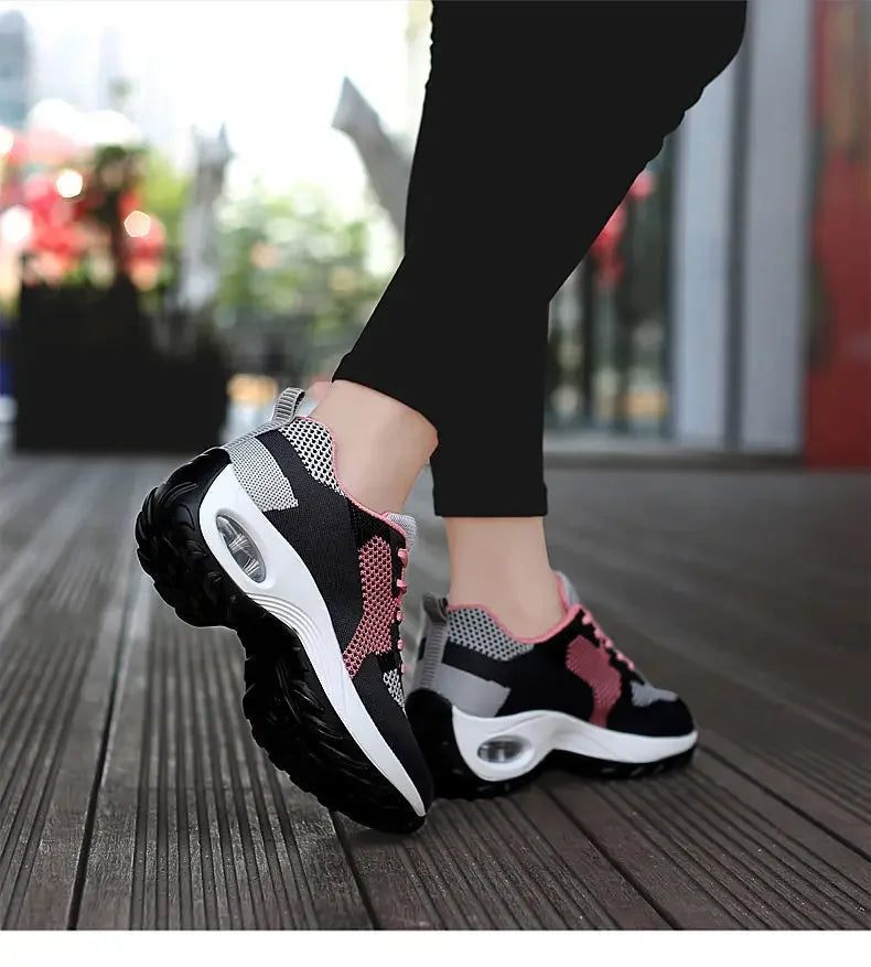 Fashion Wedge Casual Comfortable Breathable Platform Sport Shoes Outdoor Running Sneakers
