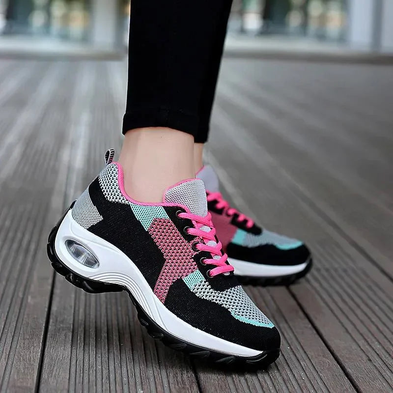Fashion Wedge Casual Comfortable Breathable Platform Sport Shoes Outdoor Running Sneakers