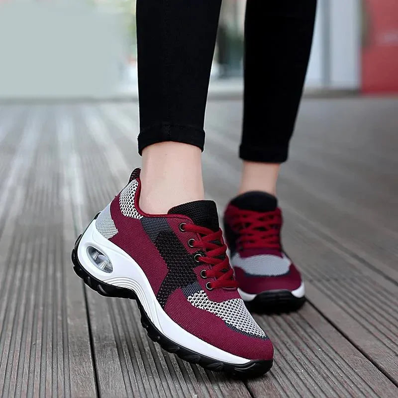 Fashion Wedge Casual Comfortable Breathable Platform Sport Shoes Outdoor Running Sneakers