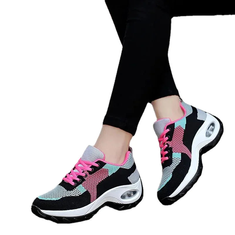 Fashion Wedge Casual Comfortable Breathable Platform Sport Shoes Outdoor Running Sneakers