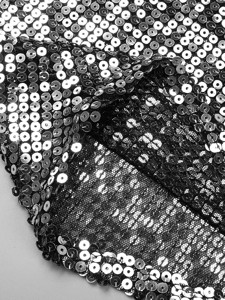 Feather Bardot Sequin Maxi Dress Silver Green