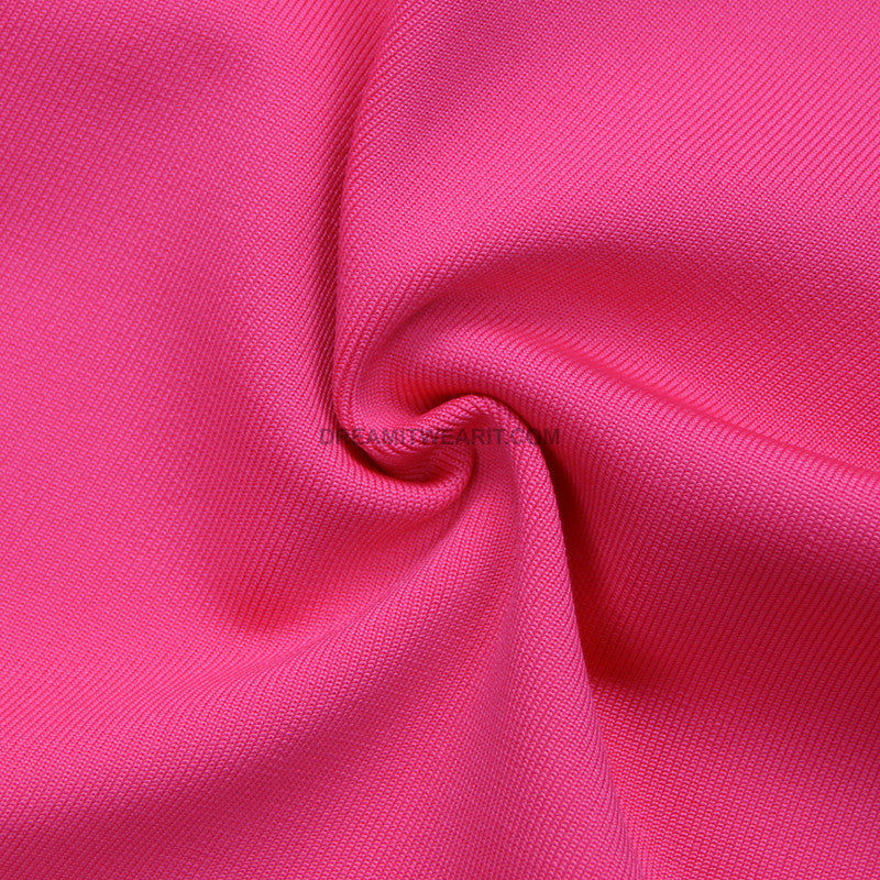 Feather Detail Strapless Maxi Dress Hot Pink