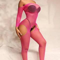 Female Crotchless Lingerie Fishing Net Pantyhose Hollow Mesh See-Through Tights Fishnet Stocking Erotic Costumes