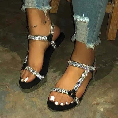 Flat Sandals Narrow Straps Soles