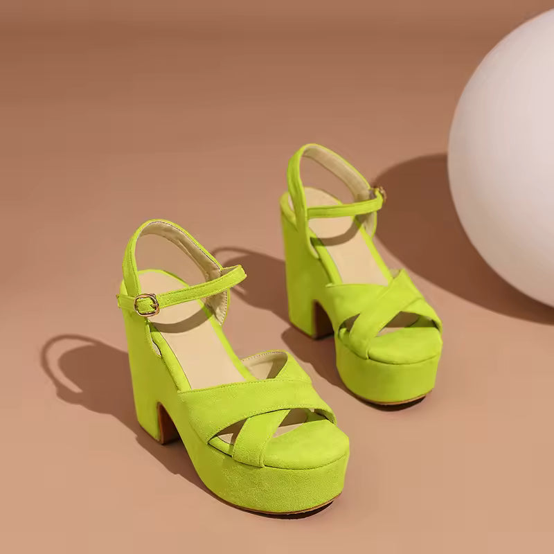 Flock Material Breathable Wedge Ultra-High Waterproof Platform Heel