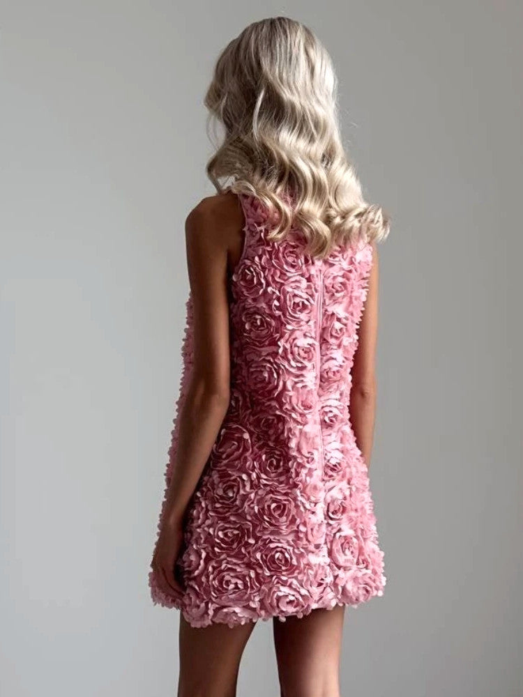 Floral A Line Dress Pink