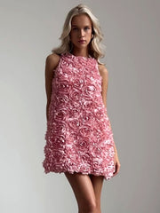Floral A Line Dress Pink