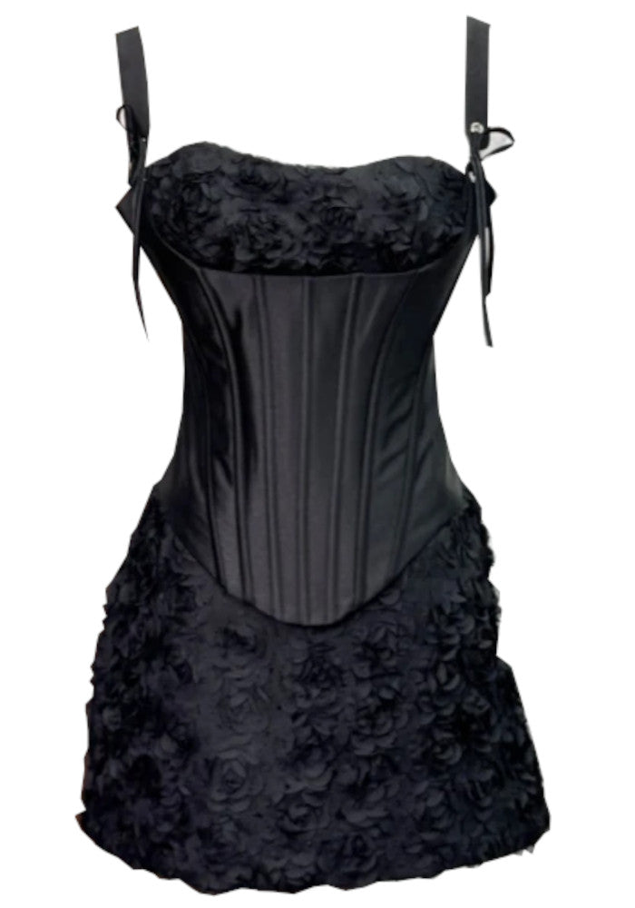 Floral Corset Dress Black