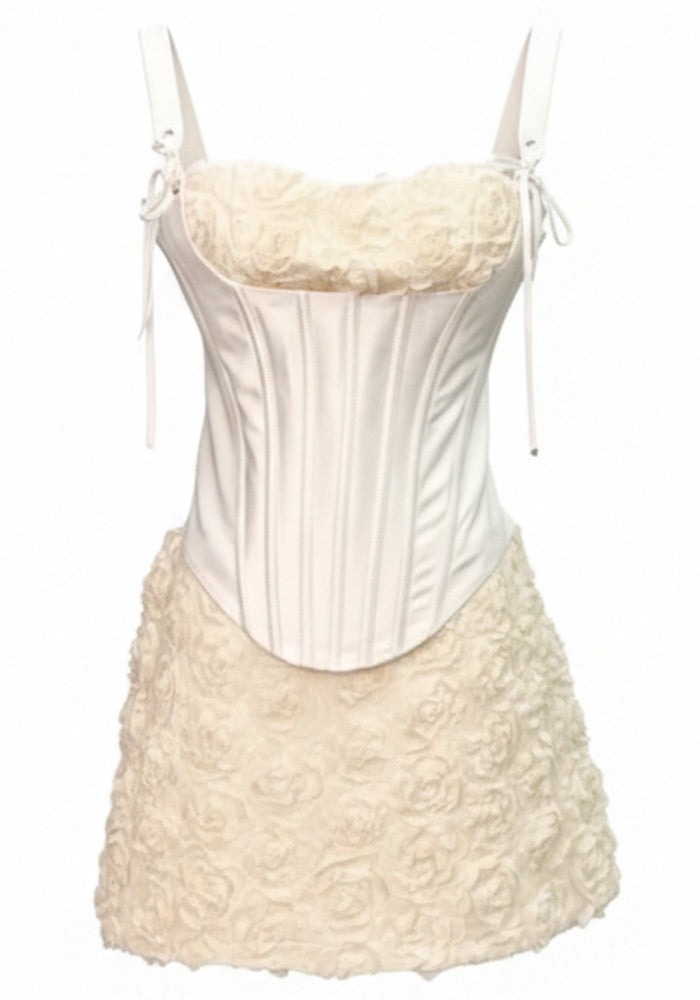 Floral Corset Dress Ivory