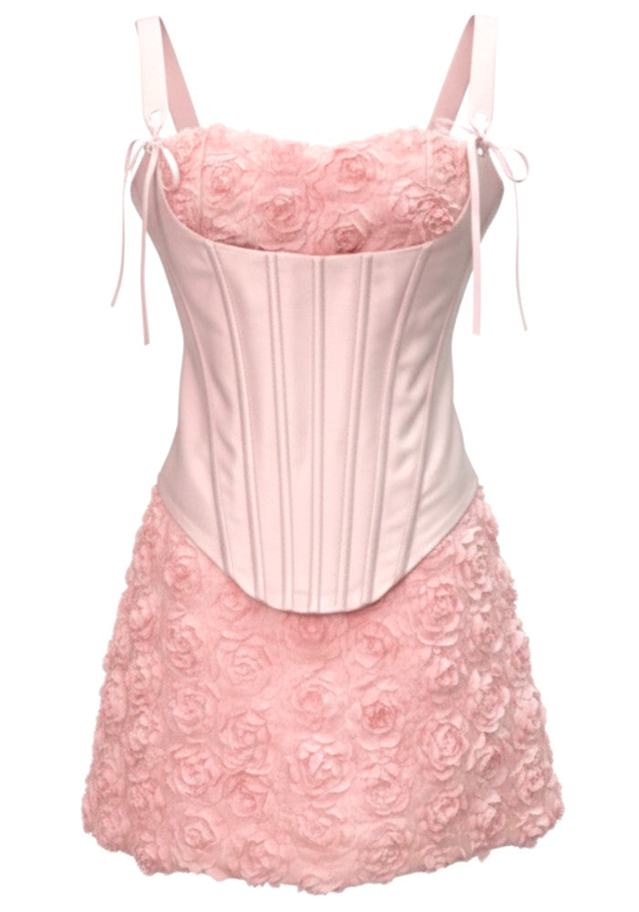 Floral Corset Dress Pink