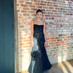 Floral Corset Maxi Dress Black