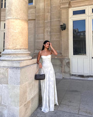 Floral Corset Maxi Dress Ivory