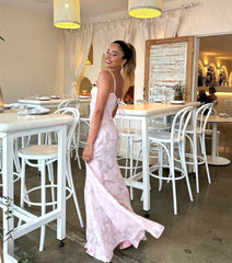 Floral Corset Maxi Dress Pink