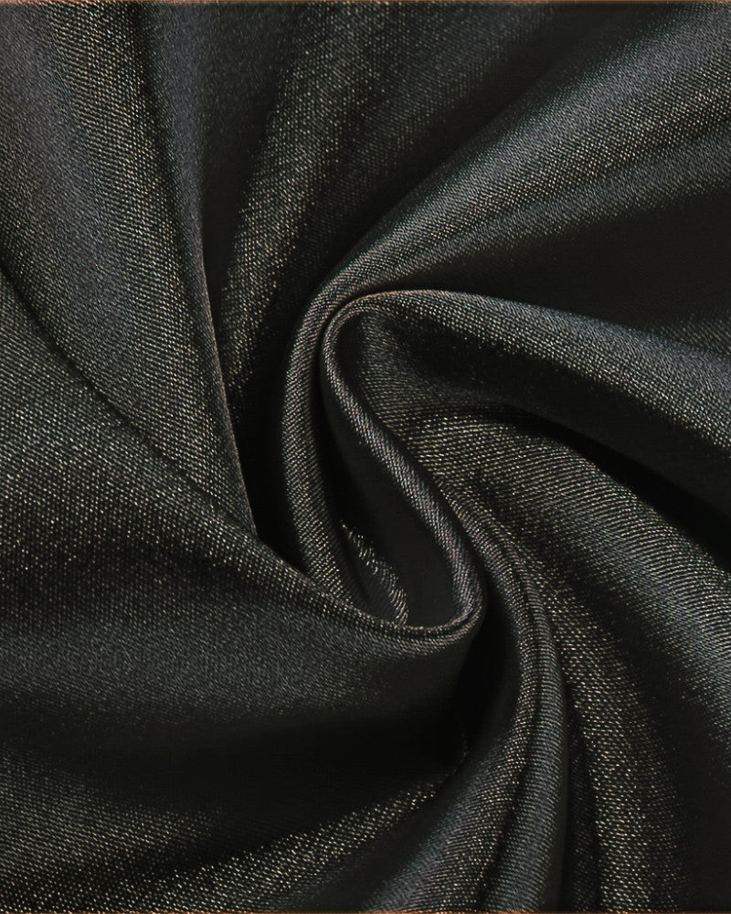 Floral Detail Backless Dress Black