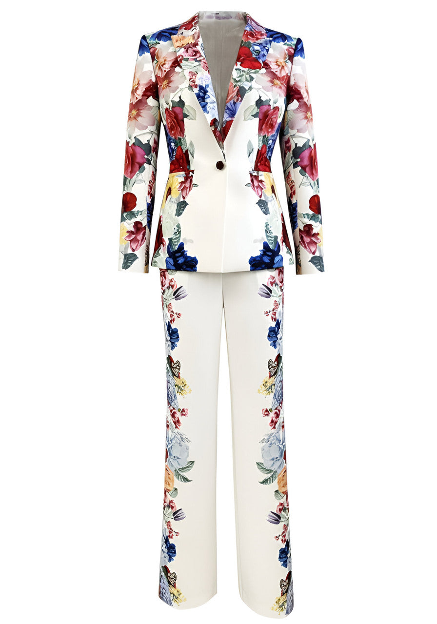 Floral Suit White