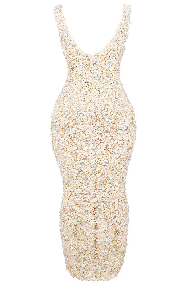 Floral Midi Dress Ivory