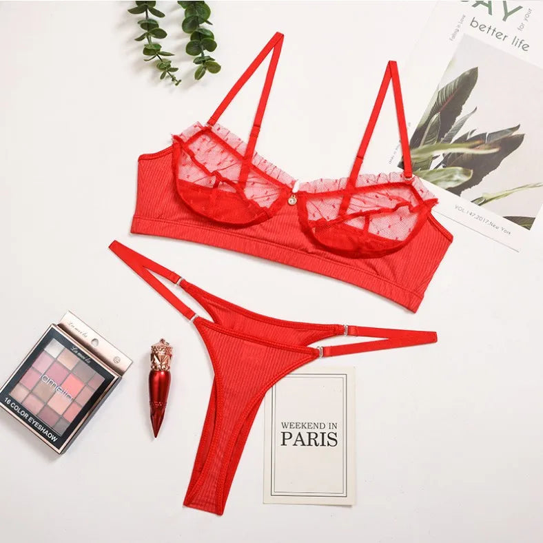 Flounce Lingerie Lace Transparent Underwear Delicate Erotic Lingerie Set Porn Exotic Sets Sexiest Outfit