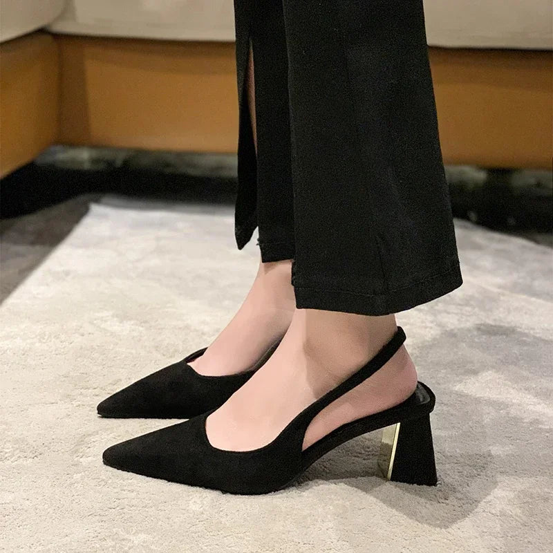 Formal Buckle Strap Office Style Pointed Pumps High Heels Sandals