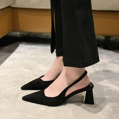 Formal Buckle Strap Office Style Pointed Pumps High Heels Sandals