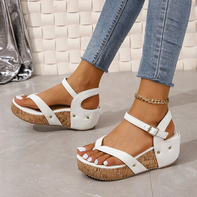 Formal Chunky Platform Clip-Toe Rivet Anti-Slip High Heel Sandals